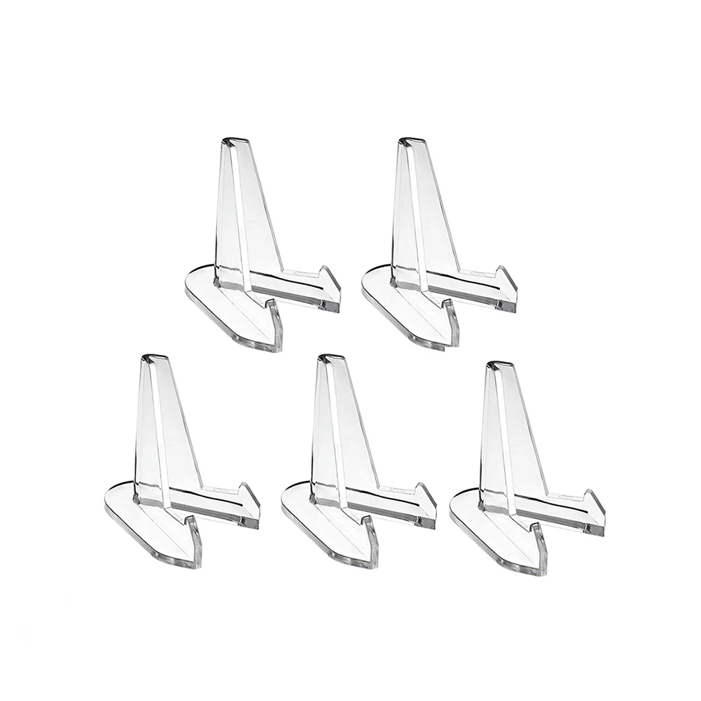 

5PCS Acrylic Commemorative Coin Display Stand Transparent Triangle Display Stand Small Easel Rack Clear Coins Capsule Holder