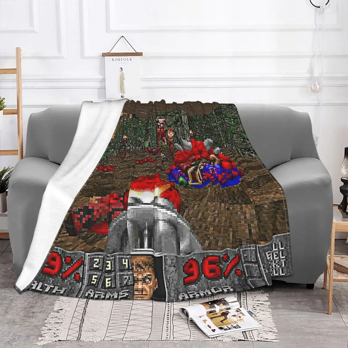 Game Blanket Flannel DOOM Cozy Soft FLeece Bedspread 2
