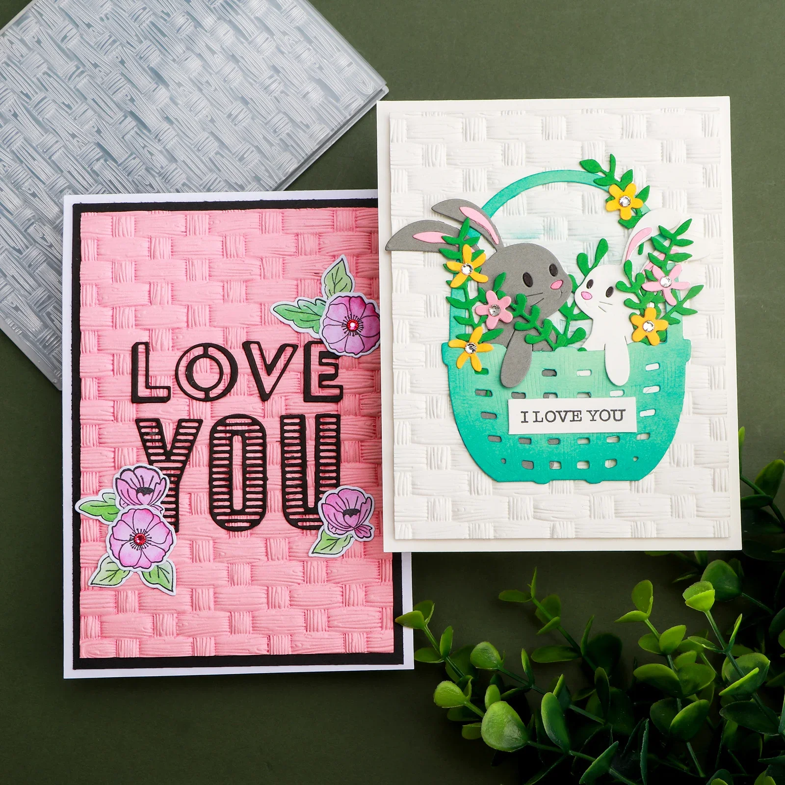 Woven 3D Embossing Folder for Card Making & Scrapbooking