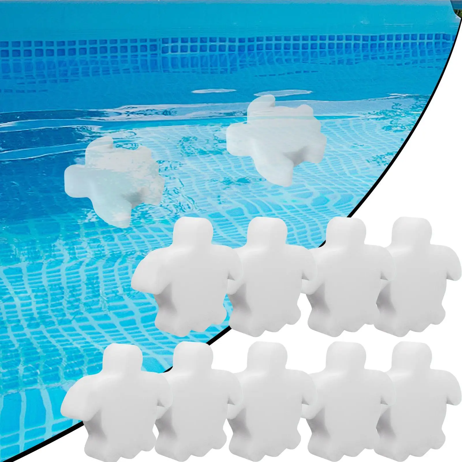 10pcs Pool Scum Eliminating Balls Washable Oil Absorbing Sponge Reusable Pool Filter Bath SPA Hot Tub Grime Scum Cleaning Tools