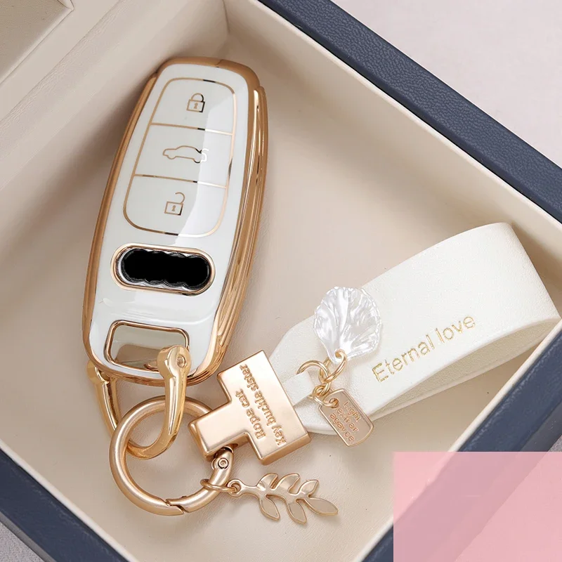 

Tpu Car Key Case Cover For Audi A3 A4 B9 A6 C8 A7 S7 4K A8 D5 S8 Q7 Q8 SQ8 E-tron 2018 2019 2020 2021 Accessories