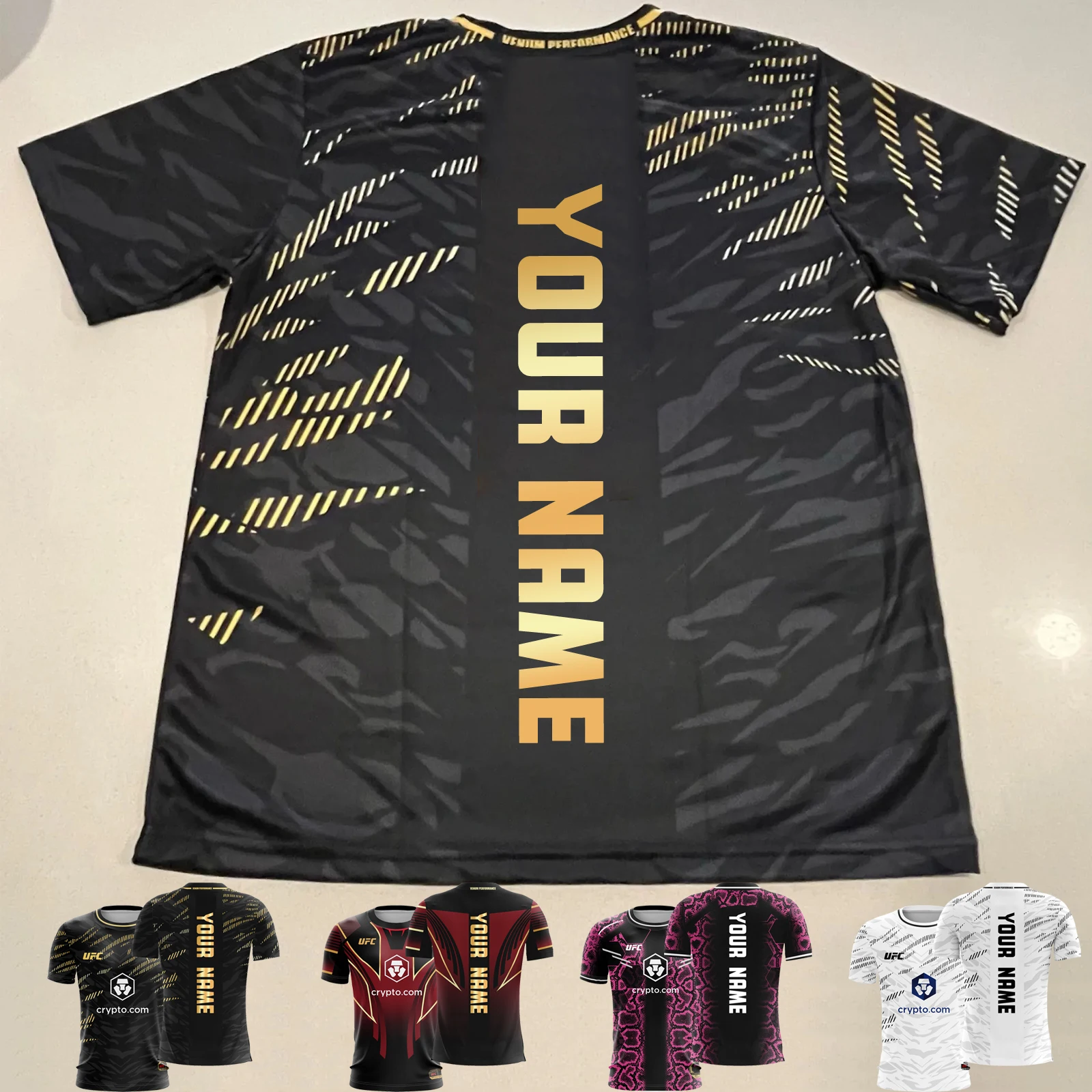 Nom personnalisé UFC 2025 boxe nouvelle vente chaude Fans T-shirt Sports extrêmes col rond manches courtes décontracté haut tendance
