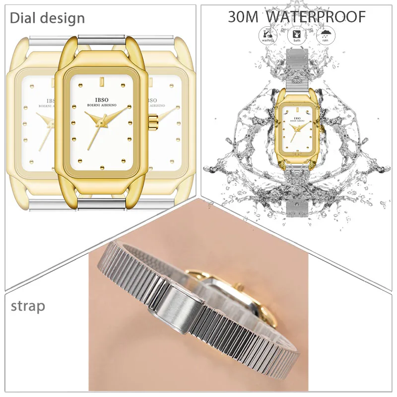 Luxury Woman Watches Rectangle Small Dial Steel Waterproof Hand Clock Female Gifts Original Brand Elegant Ladies Wristwatches