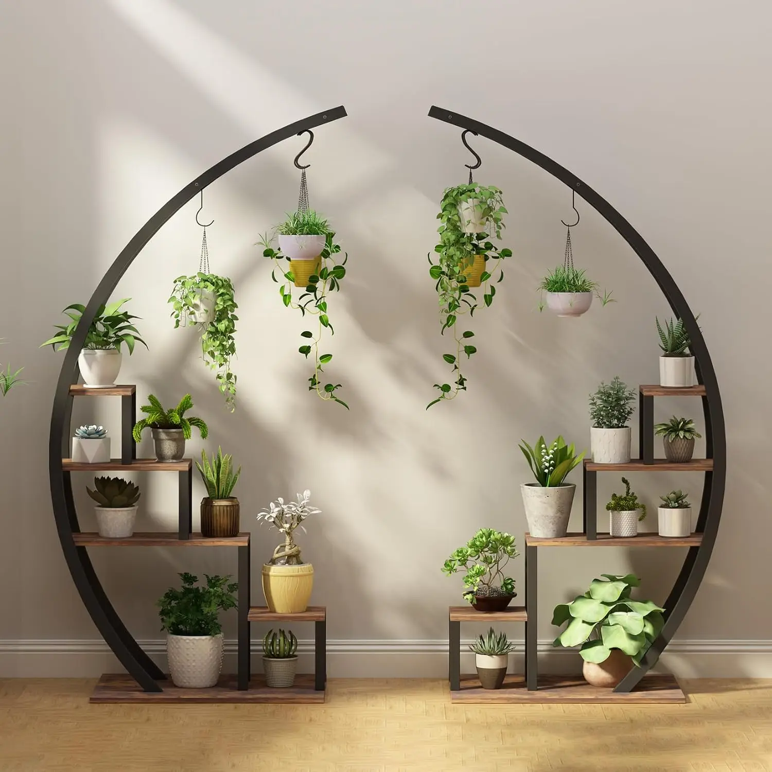 Metal Plant Stand - 5-Tier Indoor Flower Shelf Rack Set of 2