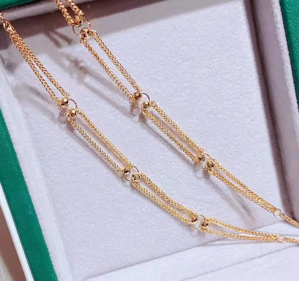Minimalist jewelry personality exquisite 18k gold ajustable multilayer bracelet rose gold chain bracelet for women