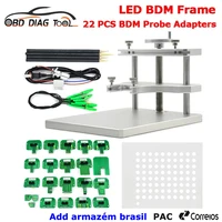 Latest ECU Programmer KTAG KESS LED BDM Frame Aluminium Stainless Steel 22pcs BDM Adapters Chip Tuning Tool 4PCS Probe Pens Hold 1