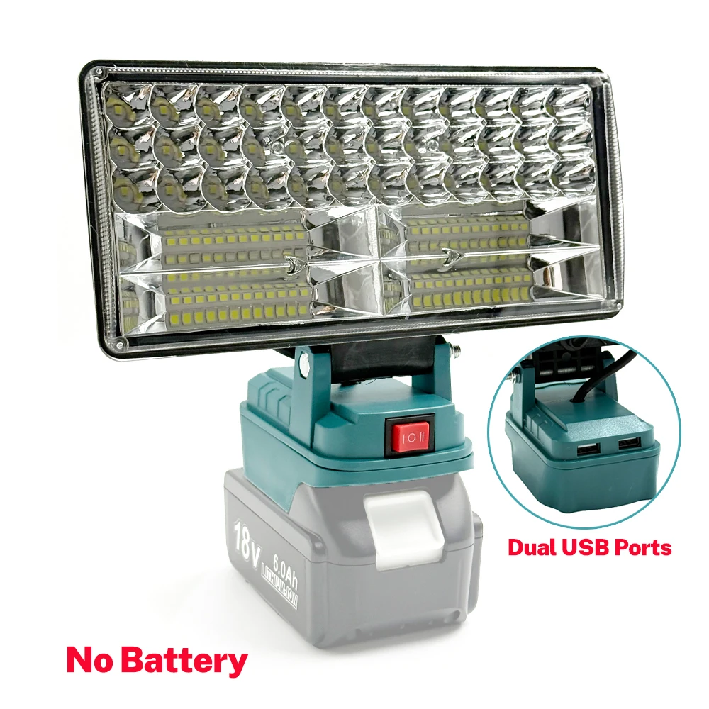 LED-Arbeitsleuchten für Makita 18V Lithium-Akku Handlampe Scheinwerfer Taschenlampe Handlaterne 2 USB-Ladegeräte Elektrowerkzeug-Zubehör