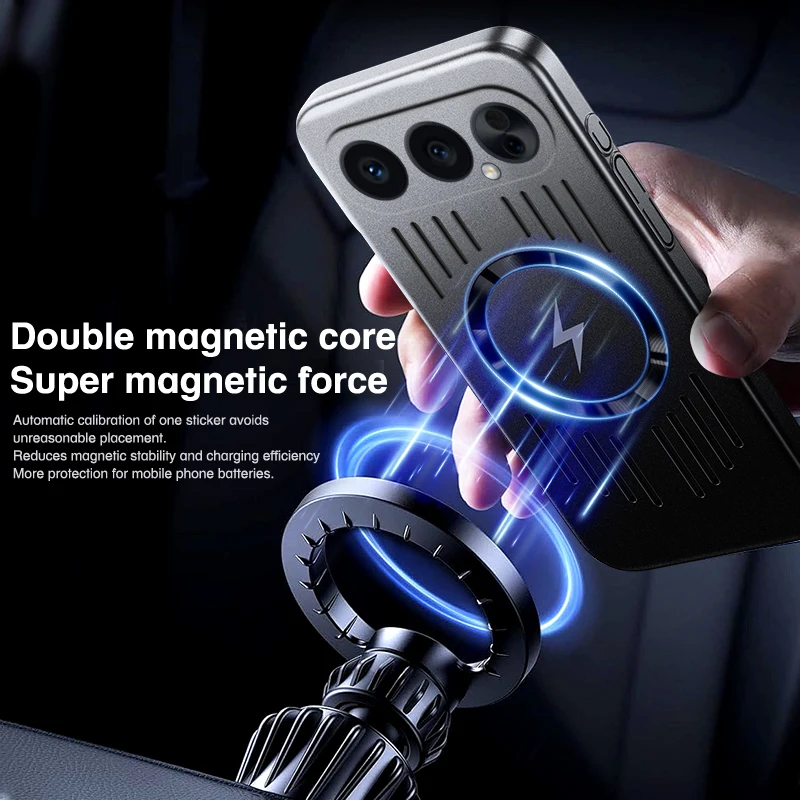 Magnetic Wireless Charging Phone Case with Perforated Heat Dissipation and Shockproof Bumper Design