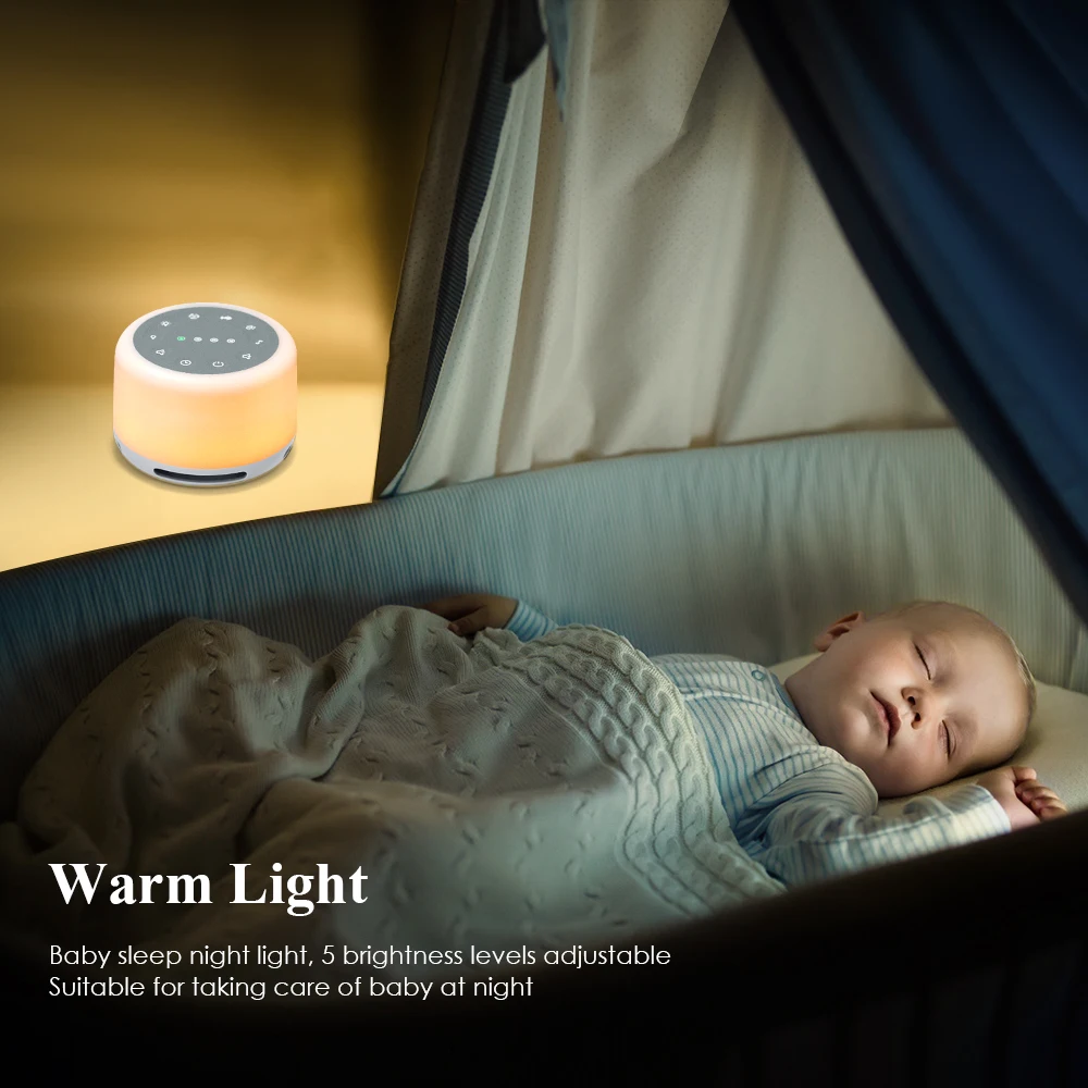 Physical Therapy Equipments Portable Sleep Fan Sound Machine White Noise Machine RGB Night Light For Baby sound machine