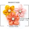 10PCS Flower Pet Dog Cat Bows with Pearl Diomand Movable Puppy Collar Gifts for Small Dog Grooming Accessories Supplies 4