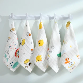 25*25 cm Quadrati di cotone Salviette per bambini Bavaglini sbavanti in garza a 6 strati Salviette delicate multiuso Regalo essenziale per bambini
