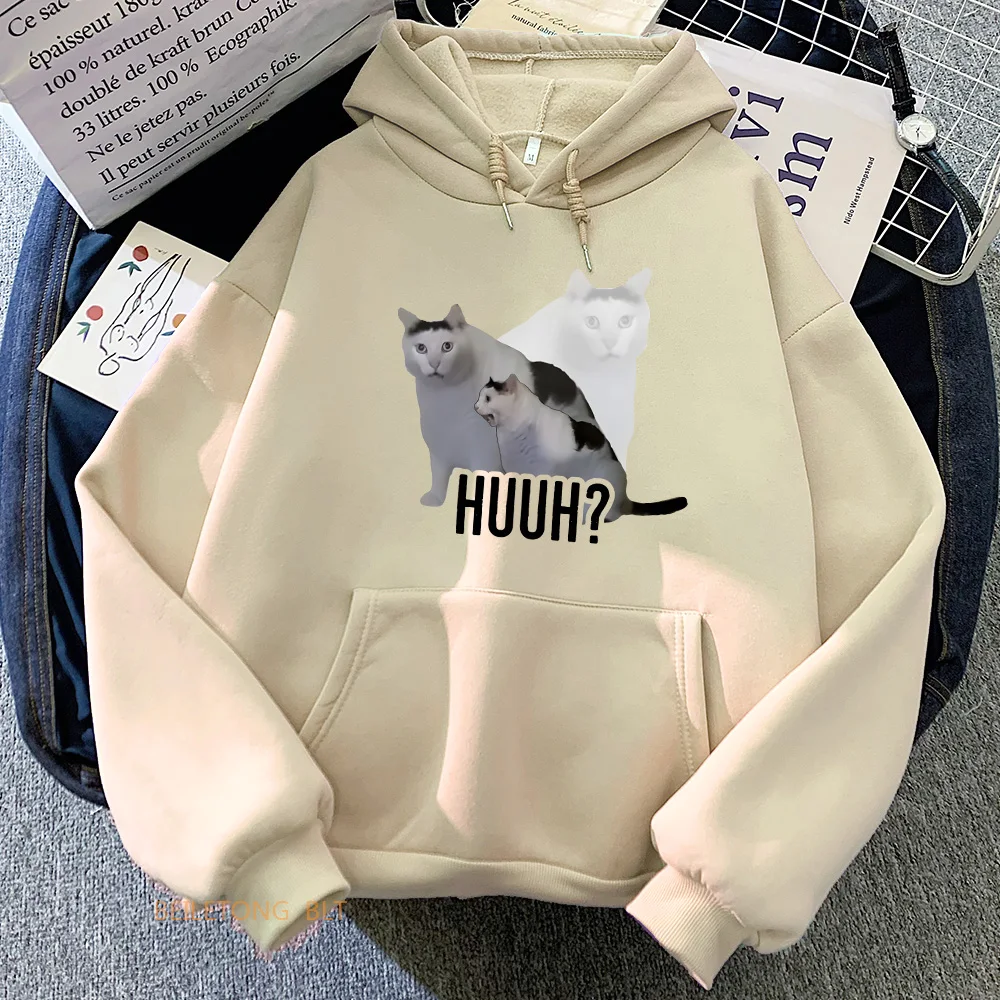 Meme Cats Hoodies Casual High Quality Soft Fleece Long-sleeved Sweatshirt Women/men Fashion Funko Pop Graphic Printing Moletom