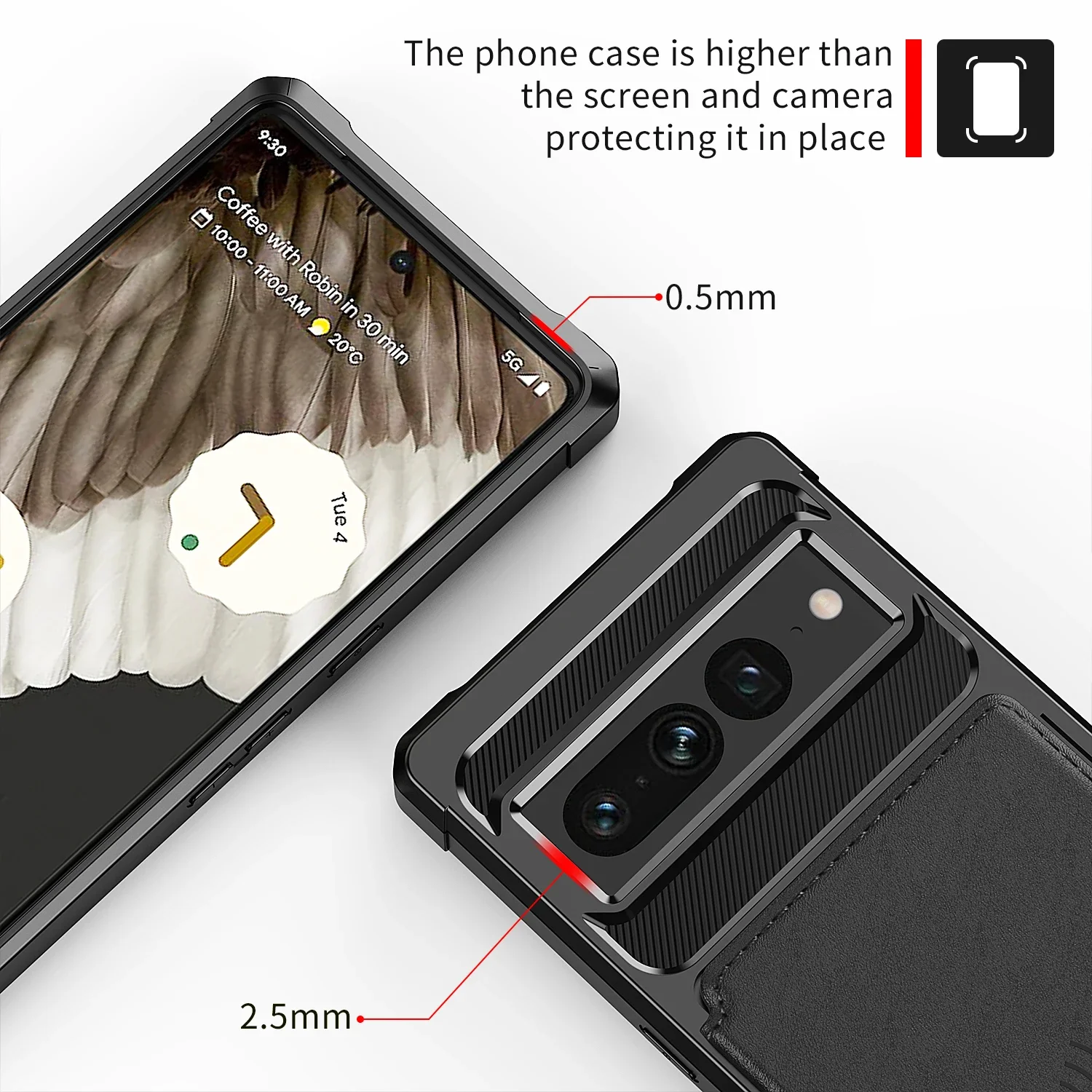 Leather Wallet Card Slot Magnetic Case - Protective Shockproof Stand Pocket with Car Mount-Friendly Design