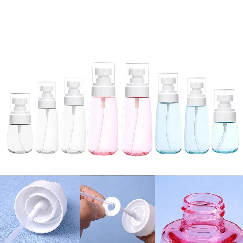 

50PCS Empty 30-100ml Plastic Spray Bottles Portable Travel Size Fine Mist Spray Containers For Perfume Hairspray Skincare Lotion