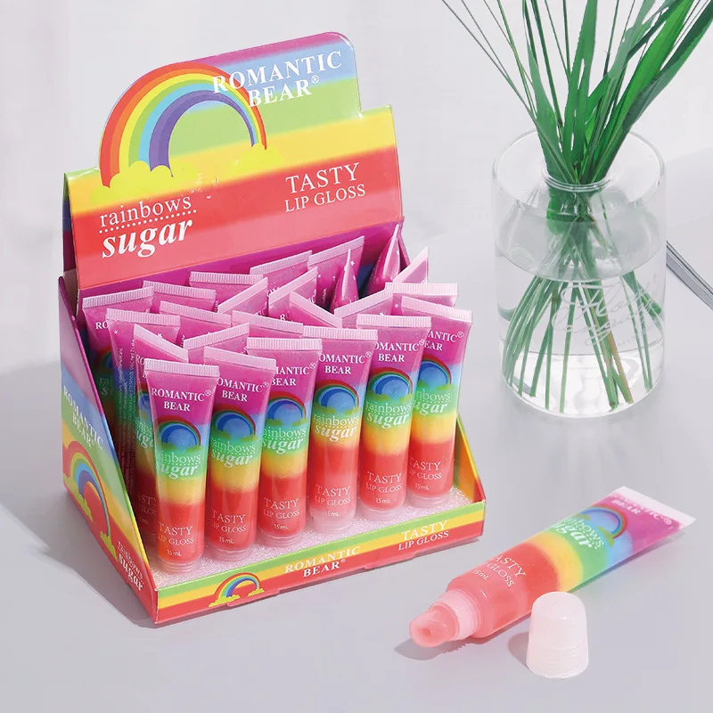 

6 pcs Rainbows New Makeup Tool Lip Gloss Sequined Rainbow Jelly Lip Balm Delicious Lipstick Shiny Lip Tint Cosmetics