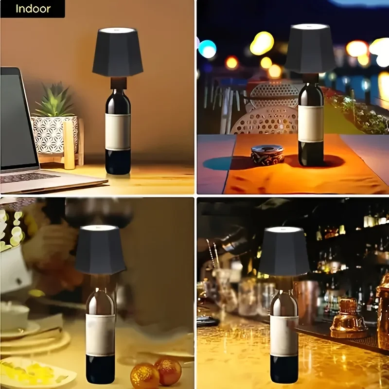 무선 LED 터치 테이블 램프 USB 충전식 테이블 램프 밝기 조절 가능 바, 레스토랑, 호텔, 침실, 커피숍 분위기 연출에 적합