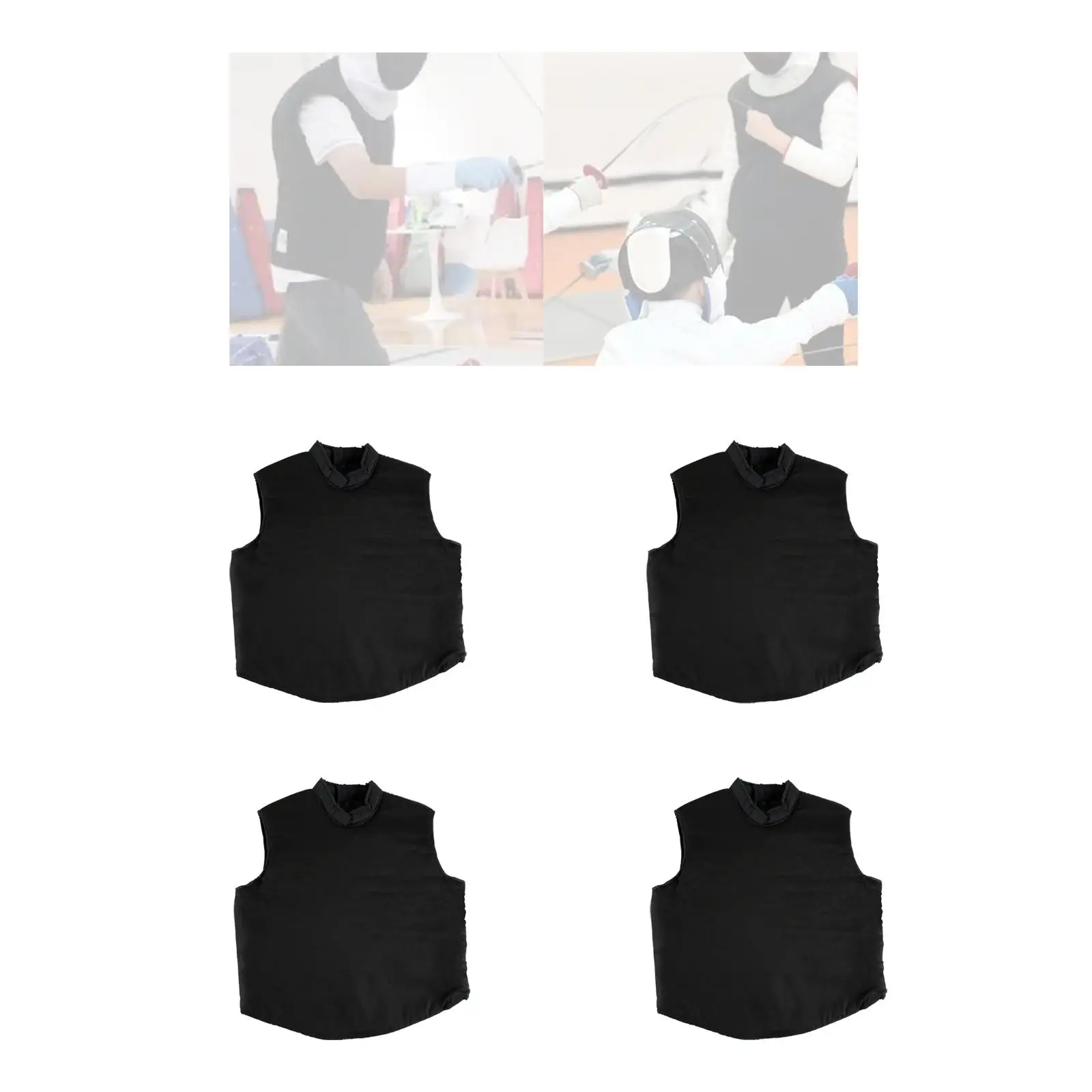 Fencing Tutor Vest,Sleeveless Jacket Comfortable Practice Black Fencing Uniform Protective Suit for Women Men Adults Training