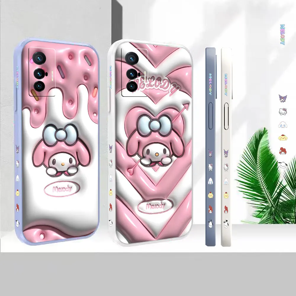 

Liquid Silicone Case For VIVO X90 X80 X70 X70T X60 X60T X50 X30 X27 X21S X21I X21IA Cover Funny Cute My Melody Fundas Cqoue Capa