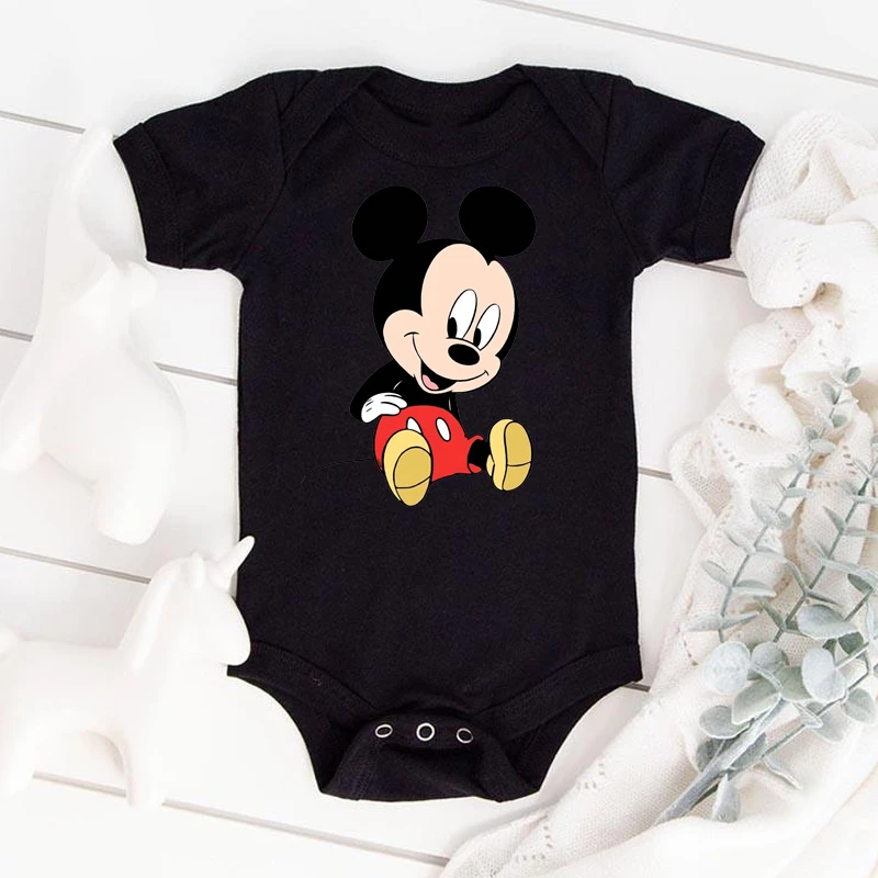 Disney Mickey Mouse 0 24M Baby Girls Boys Printed Onesie Summer Newborn