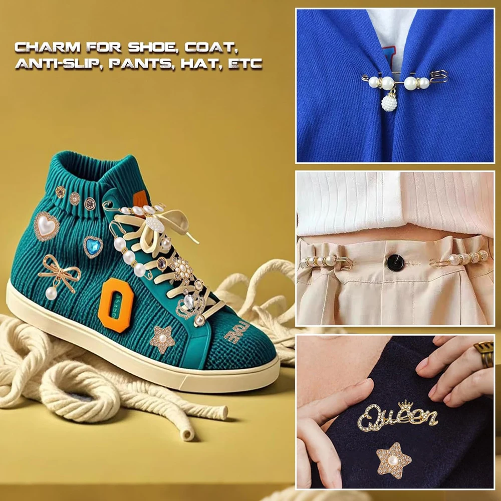 Kit 62 Ciondoli Per Calzini E Gioielli Fai Da Te - Spille A Fiocco, Strass E Perle Viola, Accessori Decorativi Per Abbigliamento E Scarpe