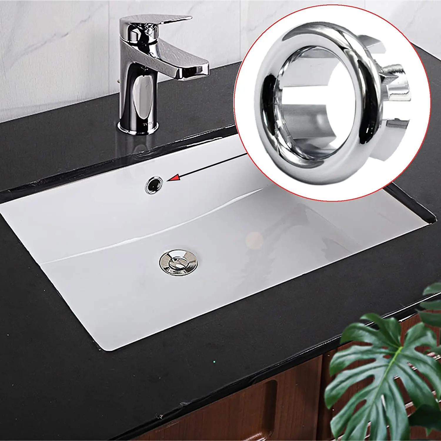 5/3/1pcs Kitchen Bathroom Plastic Round Overflow Drain Caps Cover Basin Trim Bath Sink Holes Hollow Wash Basin Overflow Rings
