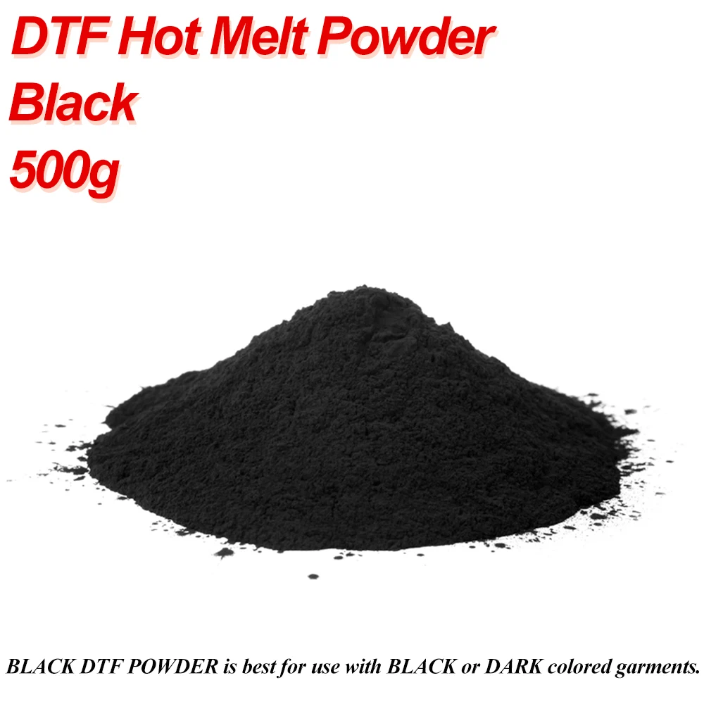 Dtf Hot Melt Transfer Powder Adesivo Preto ou Branco para Epson Direct to Film Máquina de Impressão de Camisetas 500g - Imagem 3