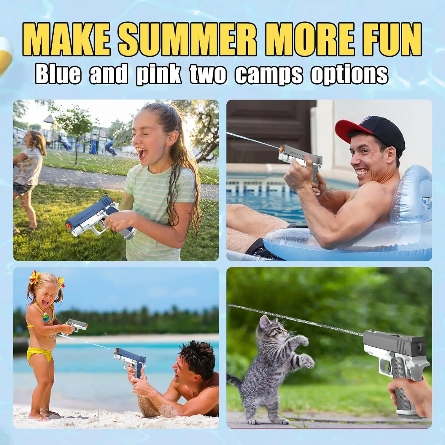Summer Water Gun non Electric Pistol High-pressure Full Automatic Shooting Water Beach Toy Gun For kid Children Boys Girls Adult 4