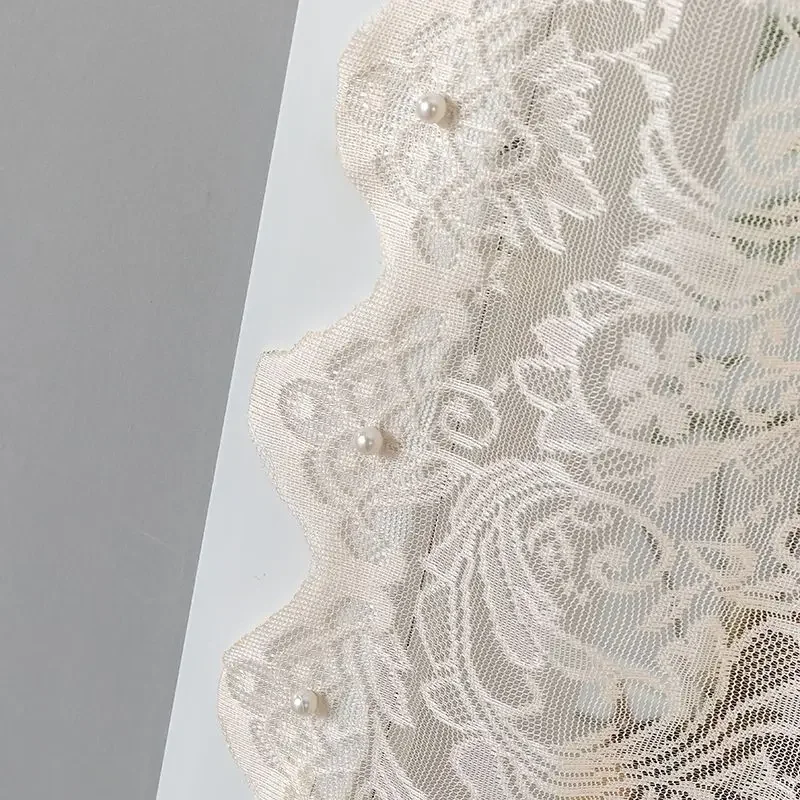 Anti-Mosquito and Insect-proof Lace Curtain Bedroom Decorative Door Curtain, Pearl White, Green, Coffee, Free Punch, Summer, 1Pc