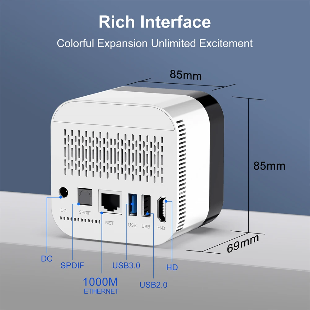 H96Max H728 Smart TV Box With 2.4G Voice Remote Control Android 14.0 WIFI 6 BT 5.X Set Top Box Clock Display UI 8K Media Player