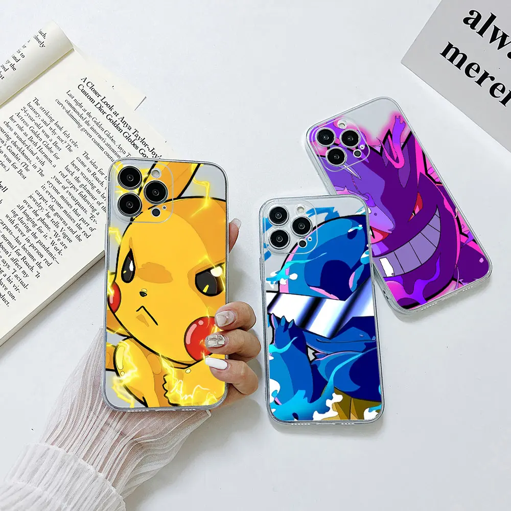 

Pokémon Pikachu Gengar Phone Case For Samsung A53 A50 A12 A52 A52S A51 A72 A71 A73 A32 A22 A20 A30 A21S 4G 5G Transparent Capa