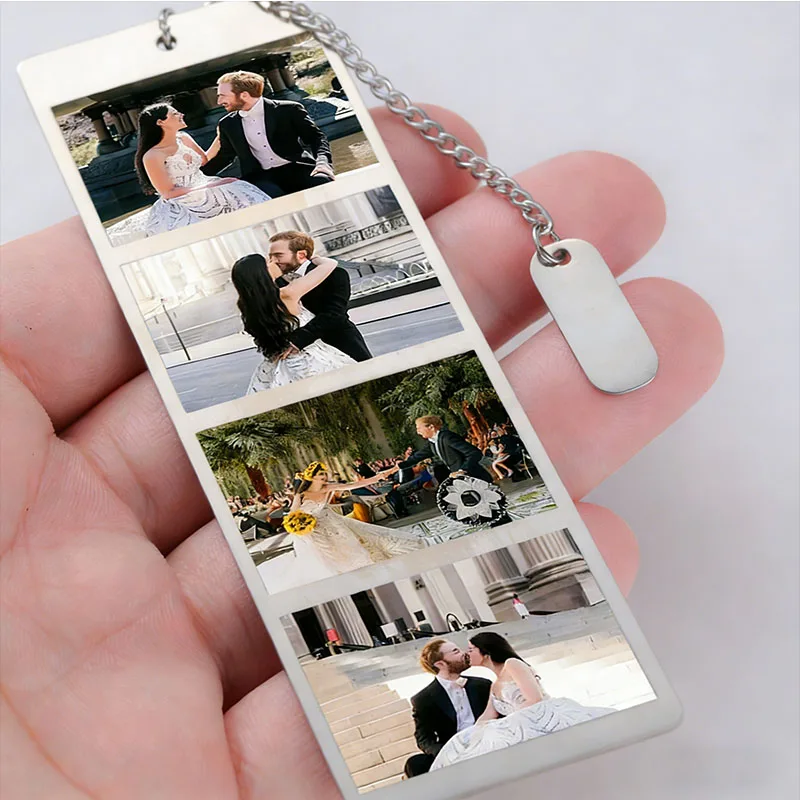 맞춤형 웨딩 사진 북마크, 개인 맞춤 스테인리스 스틸 장식품, 커플 기념일 선물, 추억의 순간을 남겨주세요