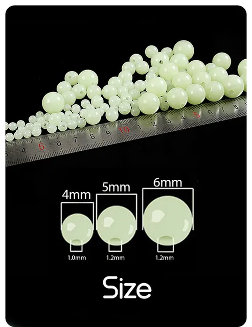 Luminous Beads Fishing Space Beans 4mm 5mm 6mm 100pcs/bag Soft Rubber Lure  Light Glowing Float Balls For Outdoor Fishing Tackles - AliExpress