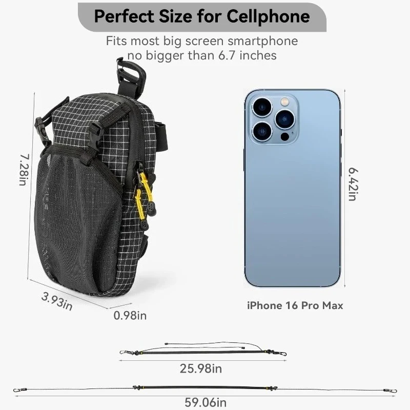 Waterproof Smartphone Pouch with Backpack Shoulder Strap Attachment