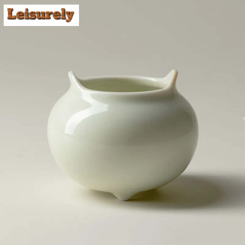 Little Bean Cyan Incense Holder Retro Mist Smoking Steamers Incense Burners Aromatherapy Censer Tea Items Accessories Ornaments