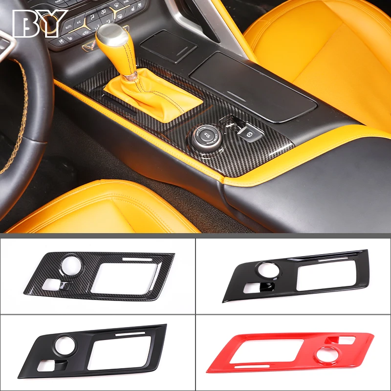 

Car Styling Console Gear Panel Frame Console Gear Shift Panel Cover Trim For Chevrolet Corvette C7 2014-2019 ABS Carbon Fiber