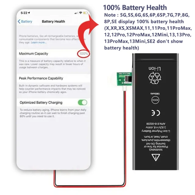 Iphone 15 Battery Replacement Upgaded Battey Fo IPhone 5S 5C