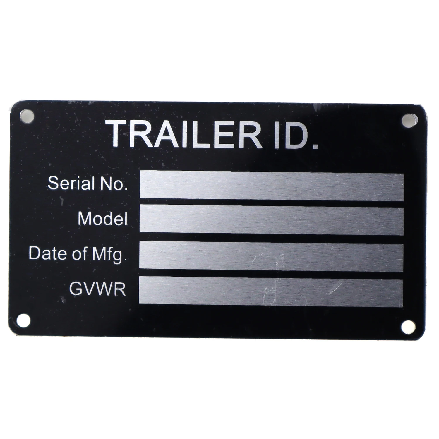 Aluminum Trailer ID Replacement TagSerial GVWR Medical BlankVIN ID Plate Data TAG Serial Model Number Identification Tire Size