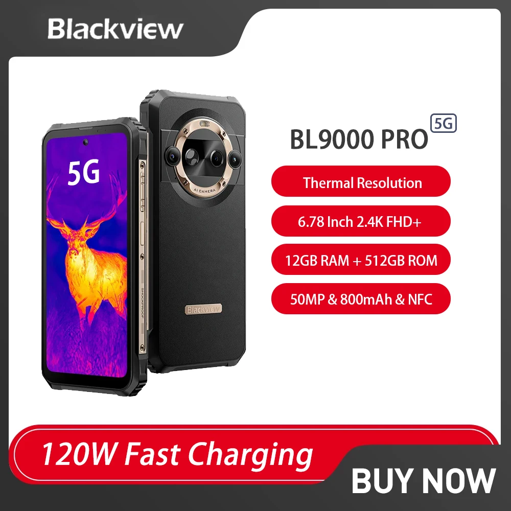 Blackview BL9000 PRO Rugged Smartphone Android 14 Thermal