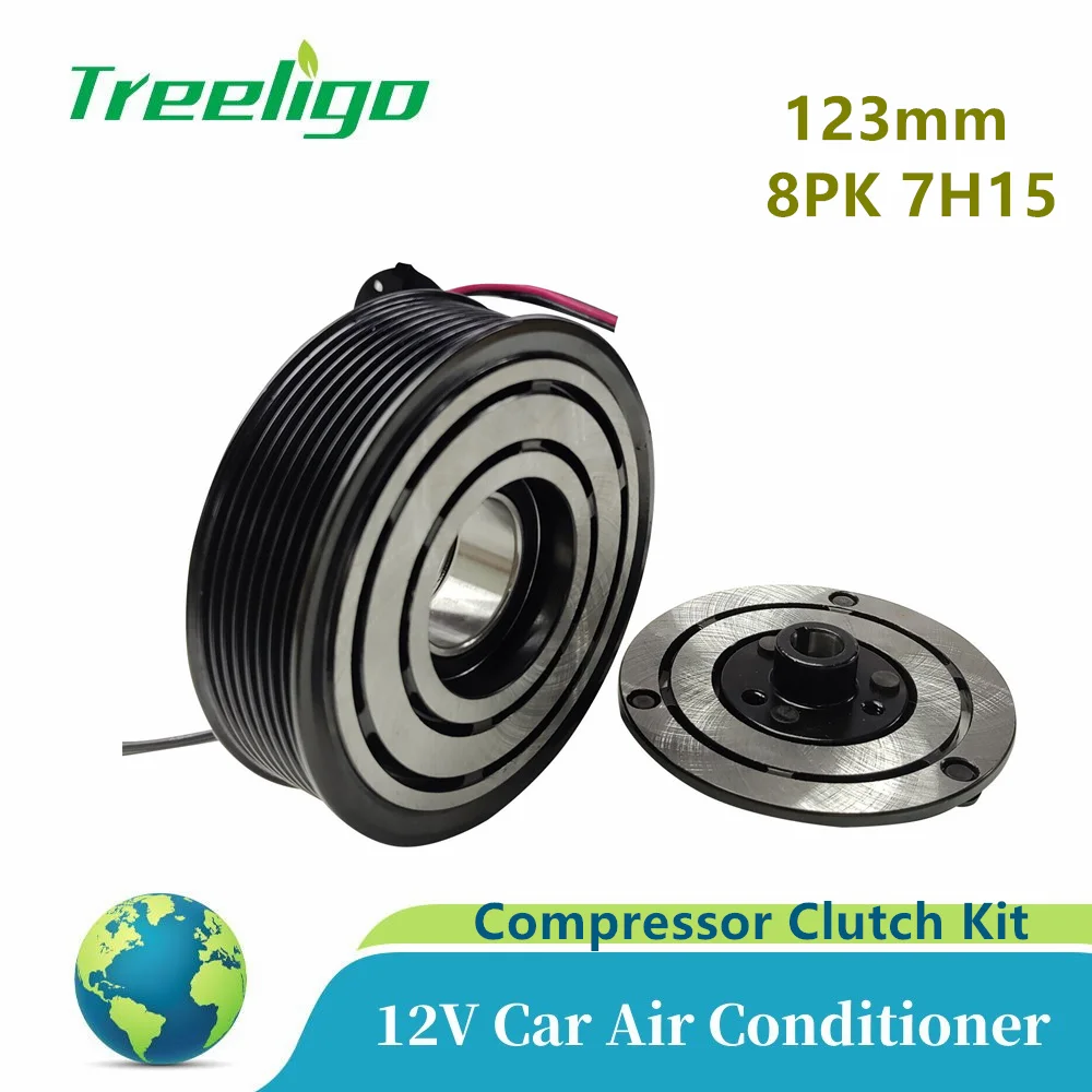 

Treeligo 12V Car Air Conditioner CLUTCH P-COMP. A/C Compressor Clutch Kit 123mm 8PK 7H15 SD708 SD709 9238105NUI 9238105NUV