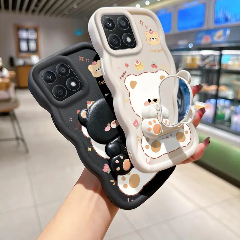 X8A Freche Katze Halterung Wellenförmige Silikon Telefon Fall Für Honor X9C X9B X9A X8 X8C X8B X7A X7 X7C X6C X6B X6A X6 X7B Abdeckung – Detail 3