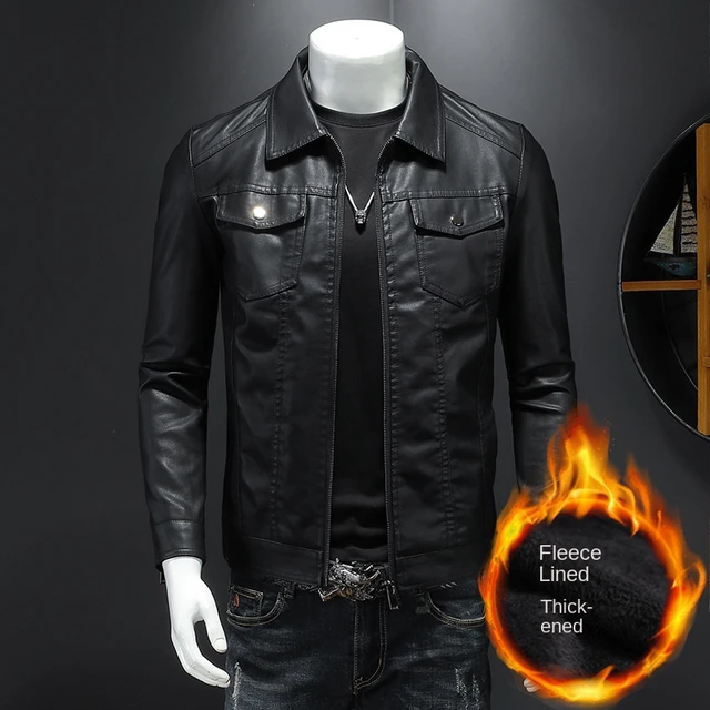 2023 autunno uomo moda giacche in pelle di pelle uomo PU giacca da moto  invernale uomo Casual Slim Fit colletto rovesciato giacca maschile -  AliExpress