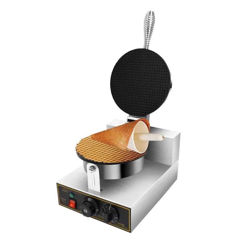 Electric Ice Cream Cone Maker Non-Stick Waffle Cone Baking Machine 21cm Egg Roll Maker Irons Crepe