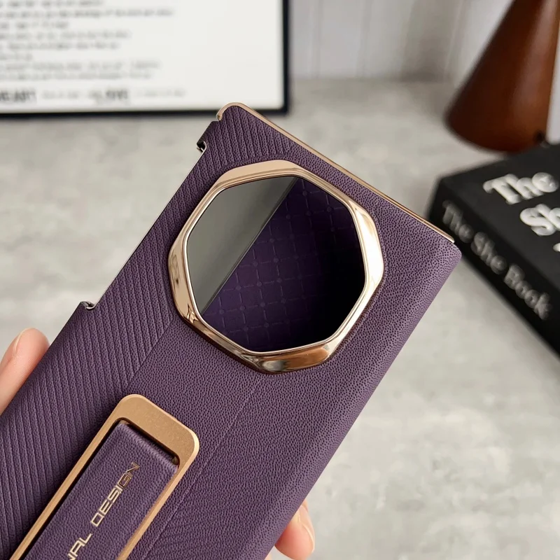 Luxury Dual Strap Leather Case with Dual Hinge Protection & Smart View Window