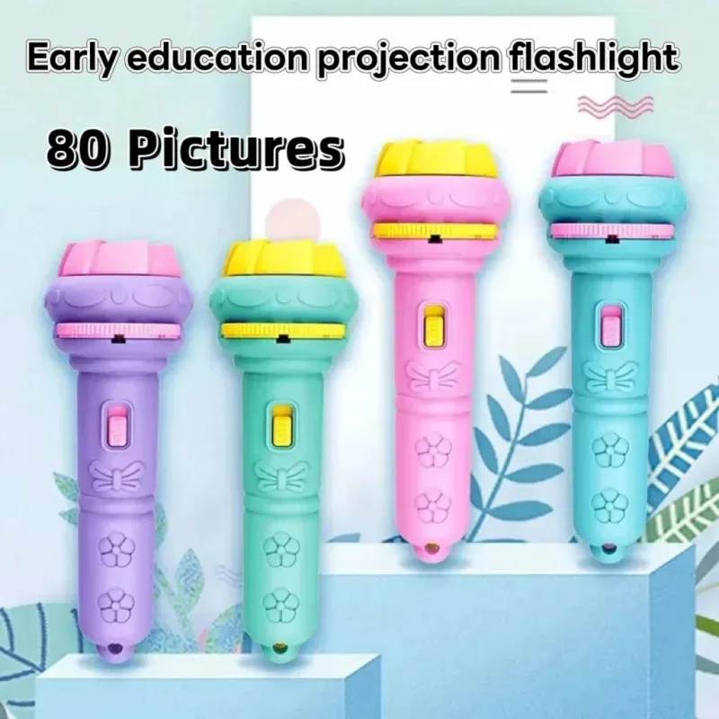 New Arrival Hot Kids Story Projector Toy - 10Pcs Image Cards 80 patterns Bedtime Picture Flashlight for Wall Projection Play