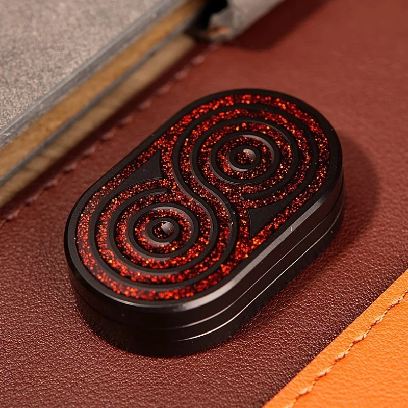 Mechanical Fritillary Three-layer Push Card Slider Decompression Fidget Spinner Metal Magnetic Stress Relief Fingertip EDC Toy