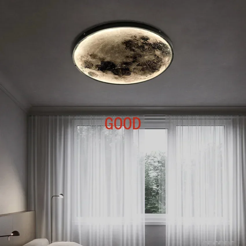 Modern Round Moon Wall Lamp for Bedroom Living Room Entrance Decoration Sconce Light Fixtures Ceiling Lighting Planet Nordic Led