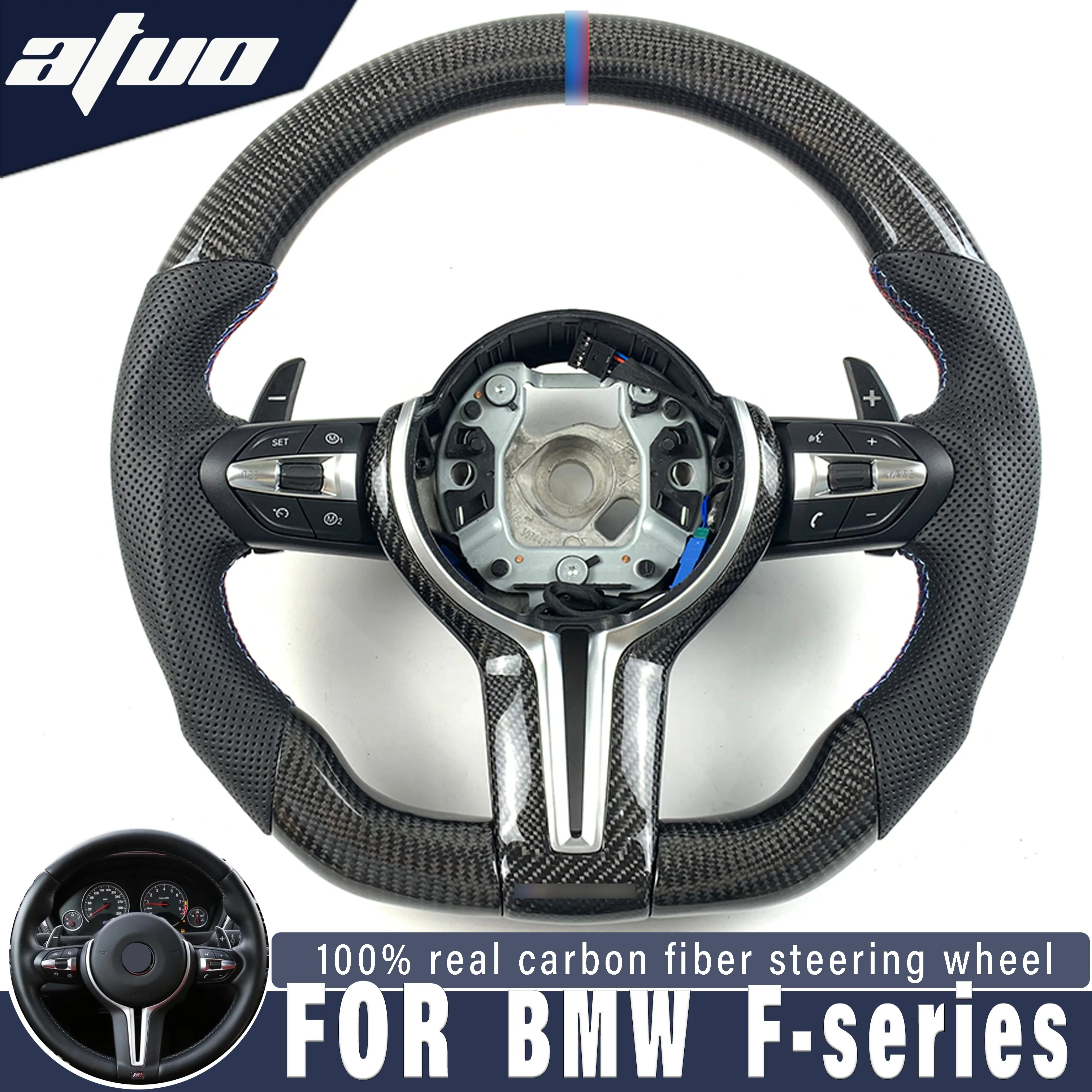 

Для BMW M Series F80 F82 F10 F06 F12 F13 F15 F16 F20 F22 F30 F31 F32 F33 F36 M2 M3 M4 M5 M6 рулевое колесо из углеродного волокна