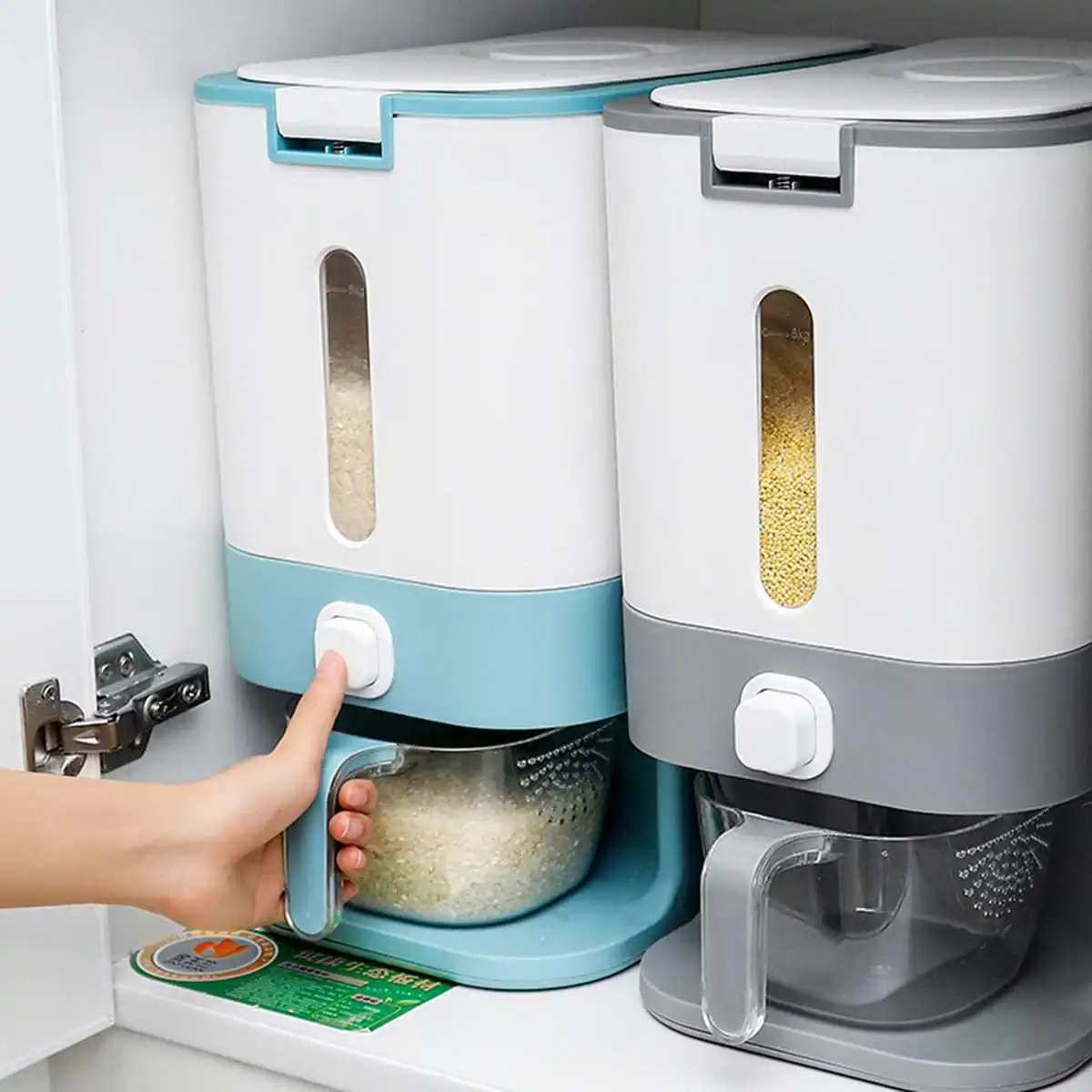 

Kitchen Container 12KG Bucket Rice Jar Flour Storage Tank Sealed Rice Box Insect-Proof Moisture-Proof Grain Pet Dog Food Box