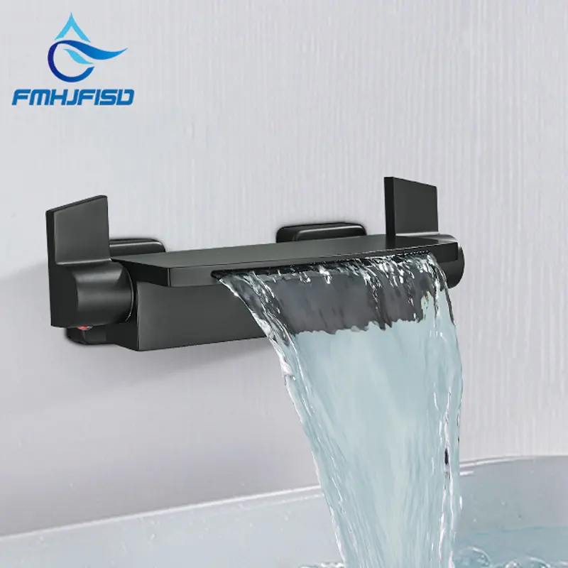 Fmhjfisd Bathtub Spout Concealed Waterfall Bathtub Shower Faucet Wall Mounted Tub Mixer Tap Brass Bathroom Accessory shower set bathtub faucet shower faucet