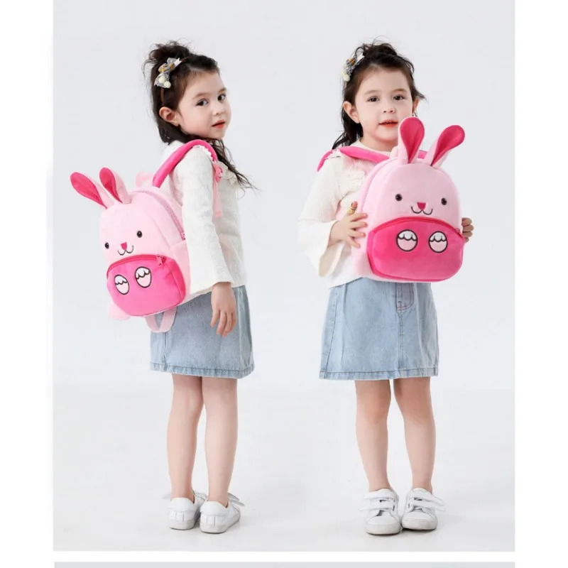 Personalised Plush Backpack Toddler Bag Cute Toddler Backpack Toddler Bag Plush Animal Cartoon Mini Travel Bag for Baby 1-5 Year